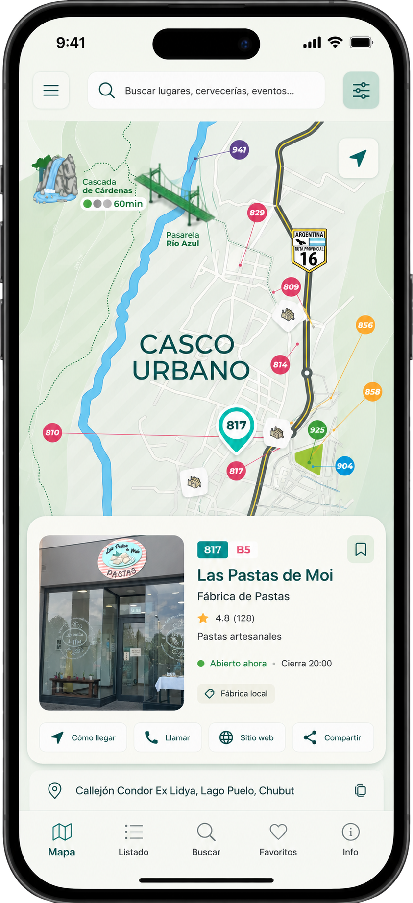 Vista móvil de la plataforma, demo funcional en producción
